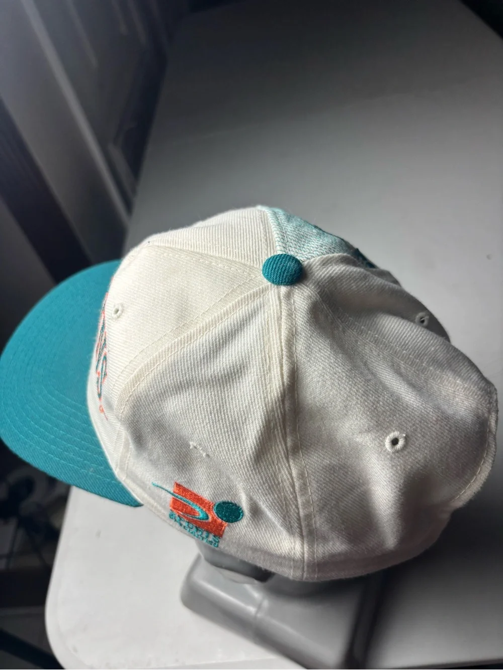 Vintage Miami Dolphins Hat Shadow Laser One Size White NFL Sports Specialties